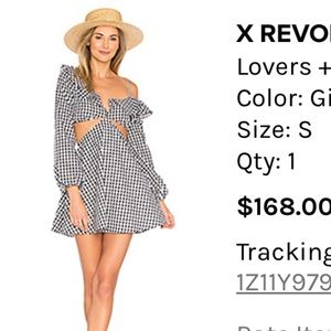 Lovers and friends x revolve checkered mini dress